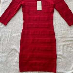 MNG Mango Red Herve leger style bondage dress
